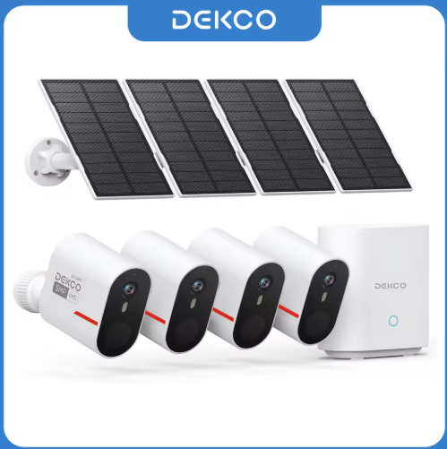 Dekco 3K/5MP Wireless Solar Camera System 4 Cam Kit