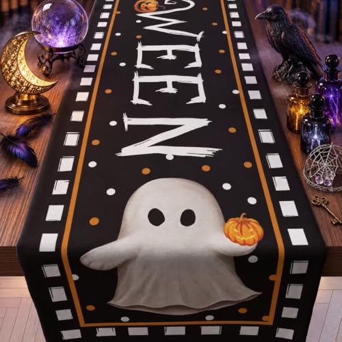 Halloween Ghost Pumpkin Table Runner