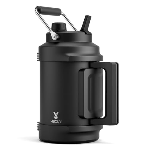 Meoky 128-Oz Triple Wall Vacuum Insulated Stainless Steel Water Jug with 2-in-1 Straw & Spout Lid (Night)