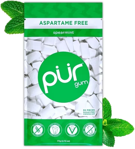 55-Count PUR Aspartame Free Sugar Free Spearmint Xylitol Chewing Gum
