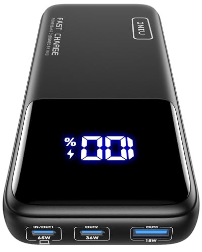 INIU 65W 20000mAh USB-C Portable Power Bank Laptop Charger