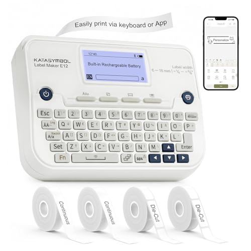 SUPVAN E12 Keyboard & Bluetooth Label Maker Machine with 4 Tapes Deal