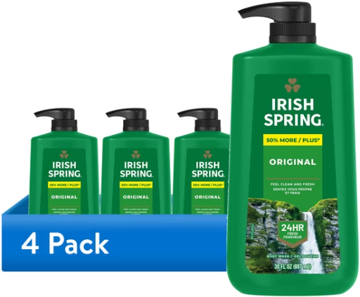 Irish Spring Men's Body Wash Original Scent 4-Pack