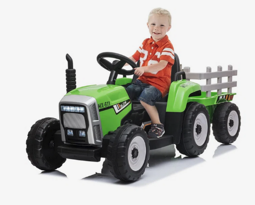 Costway 12-Volt 1-Seater Tractor Construction Battery Powered Ride On with Remote Control
