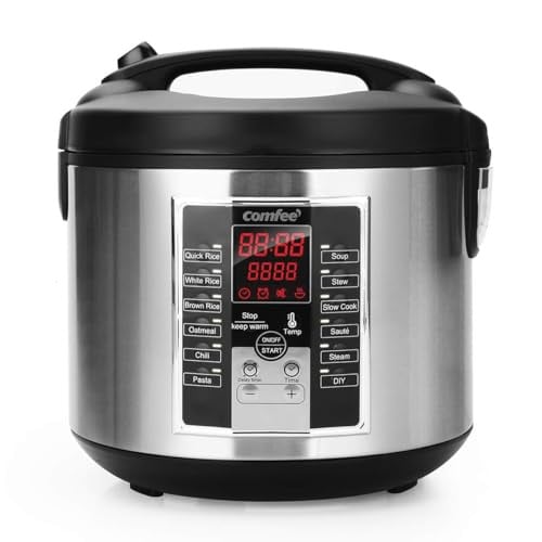 COMFEE' Rice Cooker Slow Cooker All in One Multi Cooker 5.2Qt