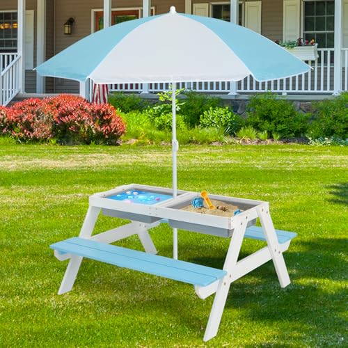 KOTEK Kids Picnic Table 3-in-1 Sand and Water Table Deal