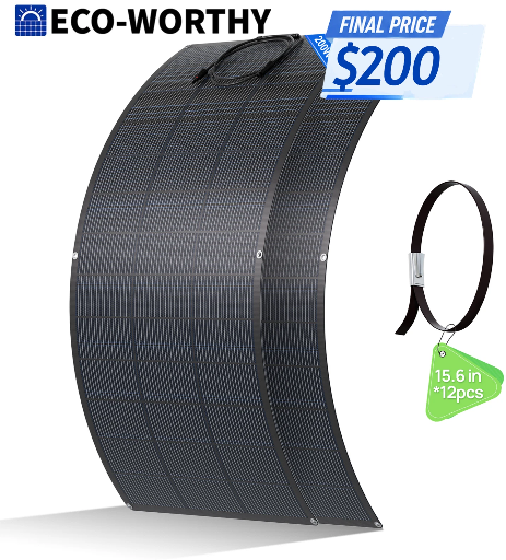ECO-WORTHY 2-Pack 200W Flexible HJT Solar Panel 18V ETFE 18BB Deal
