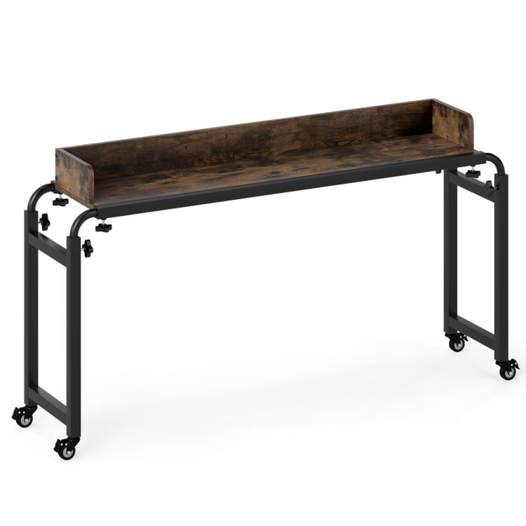 Costway Queen Size Mobile Overbed Desk with Wheels and Adjustable Height Deal