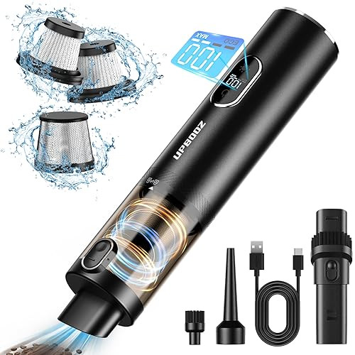 Handheld Cordless Car Vacuum with 14000PA Suction and LED Light