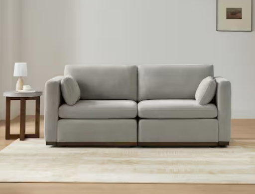 Galatea Modern Fabric Side Chair w/ Wood Frame (Dove Gray)
