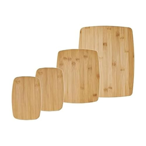 FARBERWARE 4-Piece Reversible Bamboo Cutting Board and Charcuterie Set