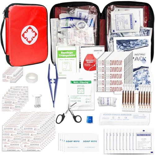 First Aid Kit 300PCS Car Home Camping Essentials Red
