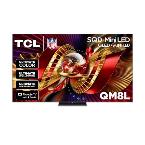 TCL 65 Inch QM8L Series SQD-Mini-LED QLED Smart TV 144Hz