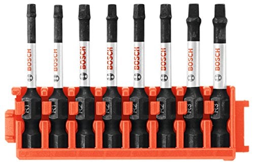 Bosch 8-Piece 2" Impact Tough Square Power Bits w/ Clip