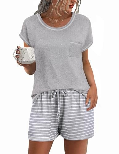 Ekouaer Pajama Short Sleeve Tops and Shorts 2 Piece  Deal