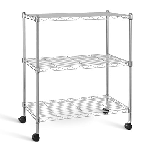 Simple Deluxe 3-Tier Storage Shelves 24.02" W x 13.78" D x 29.92" H (Chrome) Deal