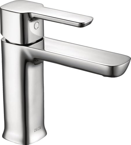 Delta Faucet Modern Single Hole Bathroom Faucet, Single Handle Chrome