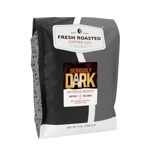 Fresh Roasted Coffee Seriously Dark Artisan Blend 5 lb Whole Bean Deal
