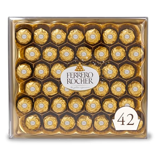 Ferrero Rocher Gourmet Milk Chocolate Hazelnut, 18.5-Oz, 42 Count