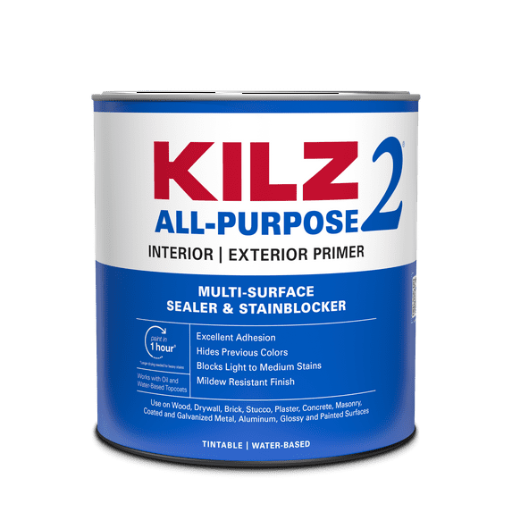 KILZ 2 All-Purpose Interior/Exterior Multi-purpose Water-based Wall and Ceiling Primer, 1 Quart