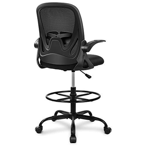 Primy Drafting Tall Office Chair with Flip-up Armrests