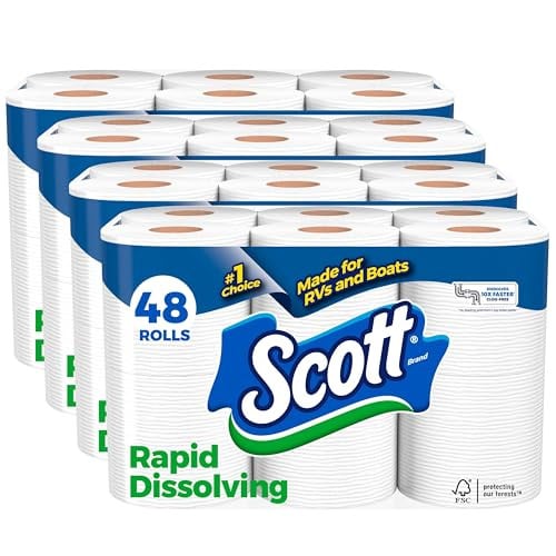 Scott Rapid-Dissolving Septic-Safe 1-Ply Toilet Paper 48-Ct