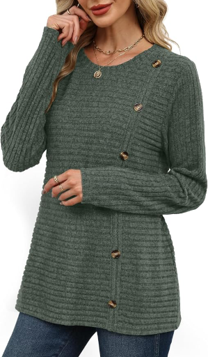 WIHOLL Long Sleeve Shirts Tunic Tops