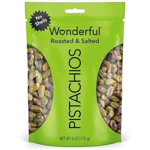 Wonderful Pistachios No Shells, Roasted & Salted Nuts 6 oz.