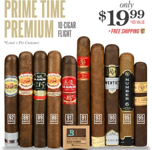 Prime Time Premium 10-Cigar Flight Deal