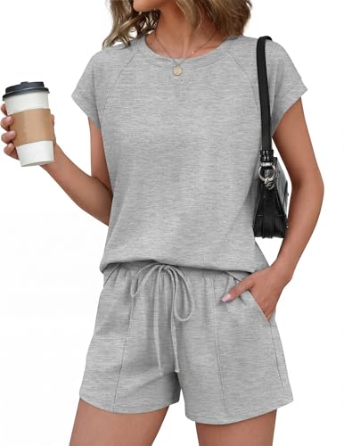 Ekouaer Cotton Pajamas for Women Set 2 Piece Cap Sleeve Lounge Sets Deal