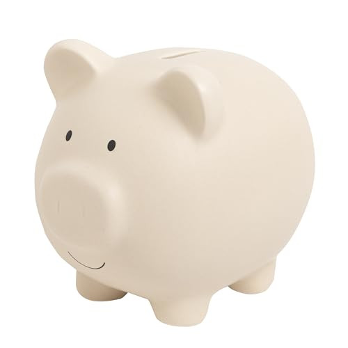 Kate & Milo Taupe Matte Ceramic Piggy Bank