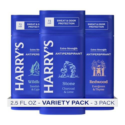 Harry's Extra-Strength Antiperspirant Deodorant 3-Pack (Variety Pack - Stone, Redwood, Wildlands)