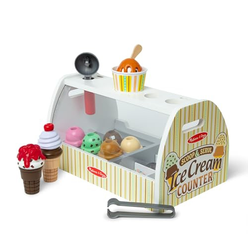 Melissa & Doug Wooden Scoop & Serve Ice Cream Counter