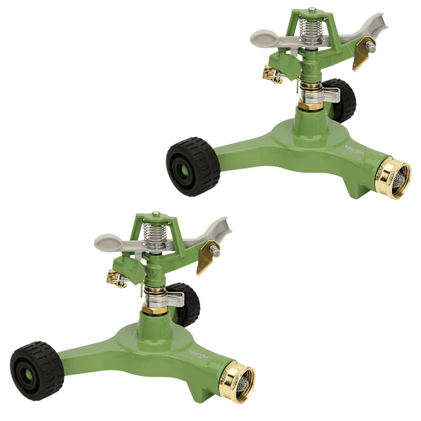 Martha Stewart Heavy-Duty Metal Impulse Sprinkler with 6" Wheel Base 2-Pack Deal