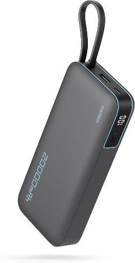 Cuktech 20000mAh 45W Power Bank w/ Built-In USB-C Cable