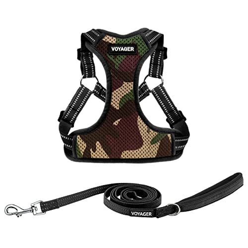Best Pet Supplies Voyager Adjustable Step-in Flex Breathable Mesh Dog Harness Leash Set (Army Base) S Deal