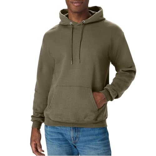 (Prime Deal) Hanes EcoSmart Fleece Hoodie (Fatigue Green, Size S - 3XL) Deal