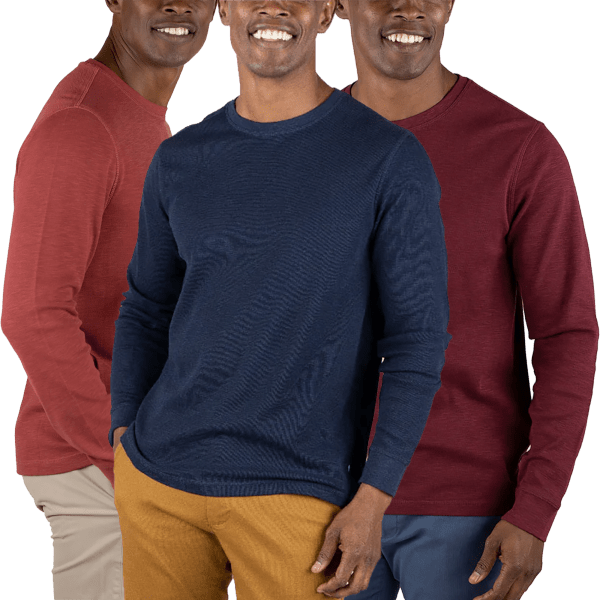 3pk Tailor Vintage Airotec Performance Stretch Waffle Crew Neck Shirts Deal