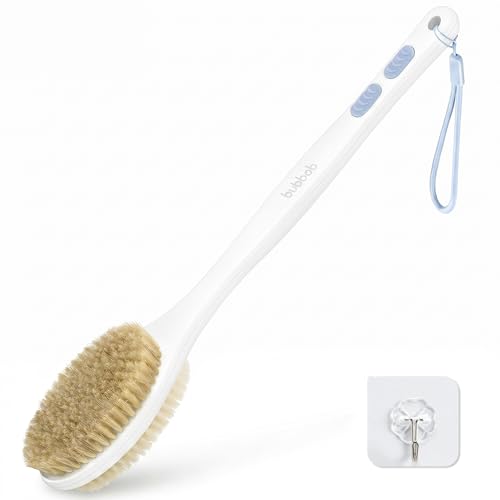 Bubbob Double-Sided Long Handle Back Scrubber Brush 17"