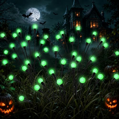 PATIOPIA Solar Halloween Garden Stake Lights 4-Pack 40-LED (Green)