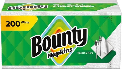 Bounty 1-Ply Paper Napkins 200-Ct Deal