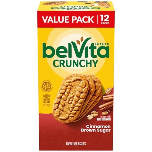 belVita Breakfast Bars Biscuits, Cinnamon Brown Sugar, Value Pack (12 Packs)