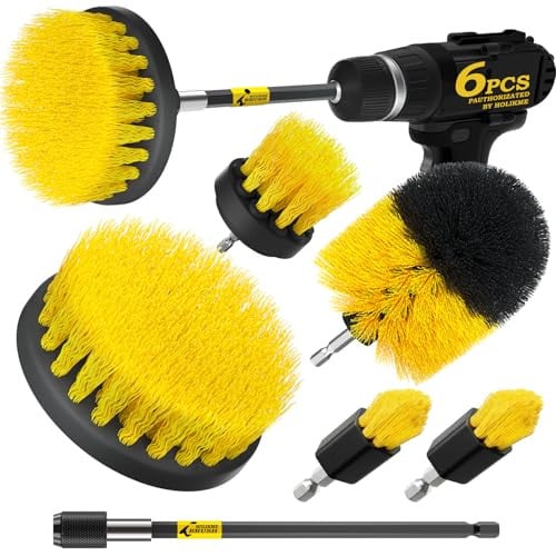 Holikme Drill Brush Power Scrubber Cleaning Attachment Set 6-Pack Deal