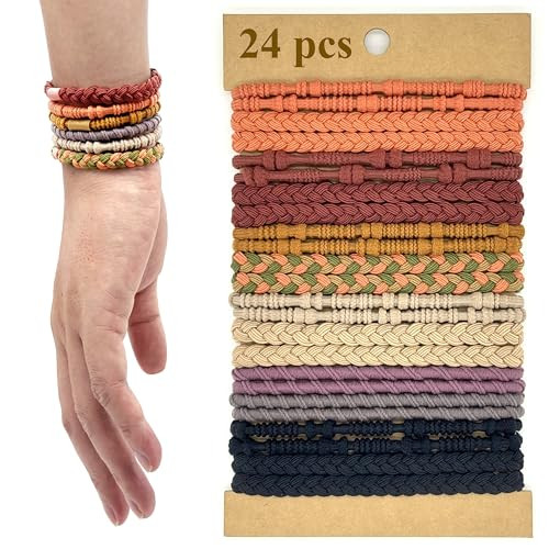 Hair Ties for Thick & Thin Hair 24-Pack