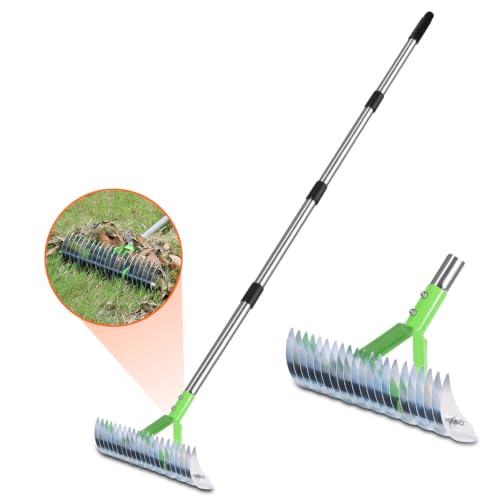 77" Adjustable Thatch Rake for Lawns