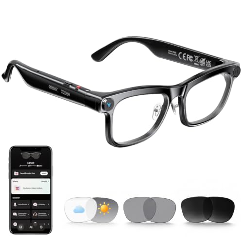 KAIGERR AI Smart Glasses w/ 13MP Camera, ChatGPT Assistant, Bluetooth Audio & ENC Noise Cancelling