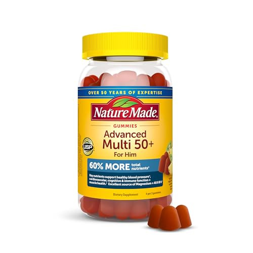 Nature Made Advanced Multivitamin Gummies 50 + for Him, 84 Multi Vitamins, 28 Day Supply