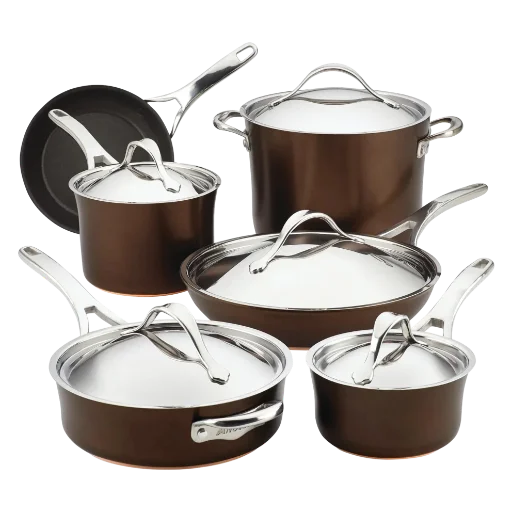 Anolon Nouvelle Luxe 11-Piece Copper & Hard Anodized Cookware Set