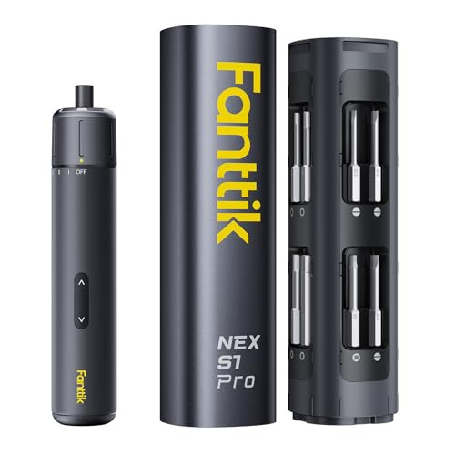 Fanttik S1 Pro Electric Screwdriver with 16 S2 Steel Bits, 3 Torque Settings, Max 6 N.m, 2000mAh Battery