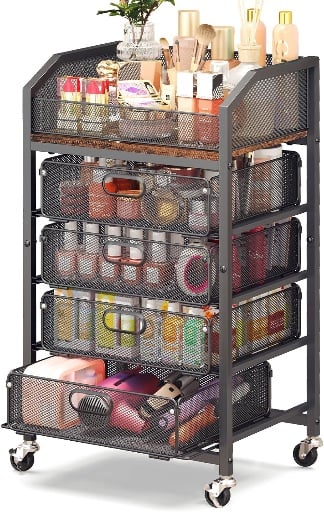 Goovilla Rolling Makeup Organizer Cart with 5 Tiers Deal